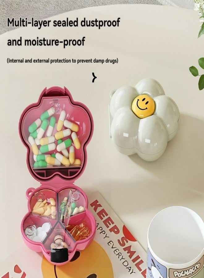 MVM Enterprise Multi-functional Travel Storage Box, Earrings, Necklace and Ring Storage Box, Flower-shaped Portable Medicine Distribution Case - Image 5